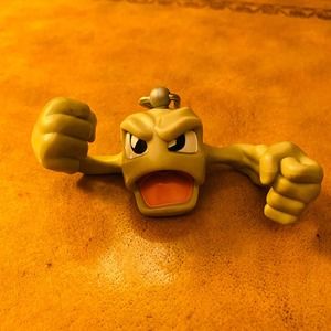 Geodude Pokemon Keychain vtg Nintendo 1999 Key Chain toy figure Burger King Geo